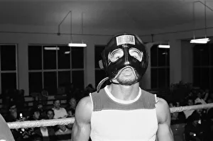 WBC and WBA world champion Marvin Hagler training for his sixth defence of his world