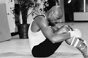 01118 Prints: WBC and WBA world champion Marvin Hagler training for his sixth defence of his world
