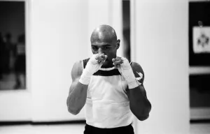 01118 Prints: WBC and WBA world champion Marvin Hagler training for his sixth defence of his world