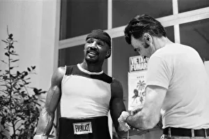 01118 Prints: WBC and WBA world champion Marvin Hagler training for his sixth defence of his world