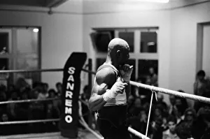WBC and WBA world champion Marvin Hagler training for his sixth defence of his world