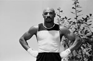 WBC and WBA world champion Marvin Hagler training for his sixth defence of his world