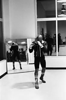 WBC and WBA world champion Marvin Hagler training for his sixth defence of his world