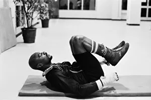 01118 Prints: WBC and WBA world champion Marvin Hagler training for his sixth defence of his world