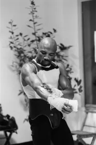 WBC and WBA world champion Marvin Hagler training for his sixth defence of his world