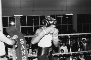 WBC and WBA world champion Marvin Hagler training for his sixth defence of his world