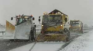 Weather in Aberdeen 9th February 1999 Snowplough battles against the severe snow
