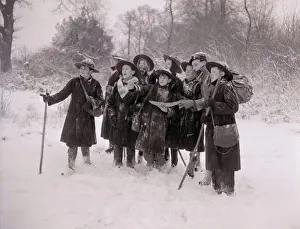 Youth Movement Prints: Weather Winter Scenes 1954 A group of children outside in the snow