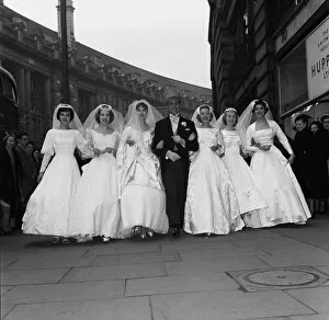 01412 Collection: Wedding Fashions show in Regent Street 4th March 1958