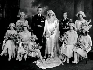 Wedding of Lord Louis Mountbatten and Miss Edwina Ashely photographed today immediately