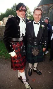 Wedding of Model Kirsty Hume and Donovan Leitch September 1997 at Luss Parish church