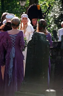 Wedding of Model Kirsty Hume and Donovan Leitch September 1997 at Luss Parish church