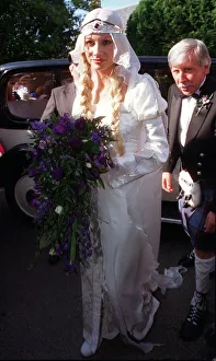 Wedding of Model Kirsty Hume and Donovan Leitch September 1997 at Luss Parish church