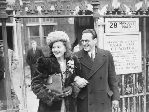 Wedding Mrs Odette Sansom and Capt. Peter Churchill former member of the SOE seen