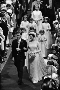 The wedding of Princess Alexandra of Kent and Angus Ogilvy at Westminster Abbey