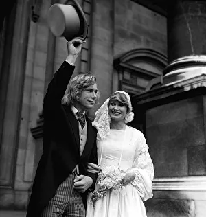 Wedding of racing driver James Hunt to Susan miller 1974