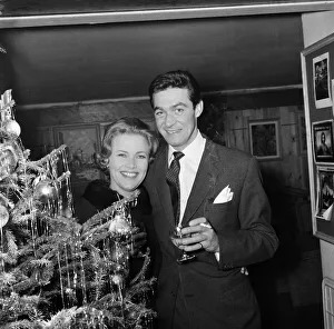 Christmas Tree Prints: The wedding reception of of Honor Blackman and Maurice Kaufman held at a Chelsea club