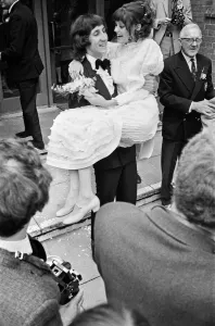 Wedding of The Who rock group guitarist Pete Townshend and Karen Astley at Didcot