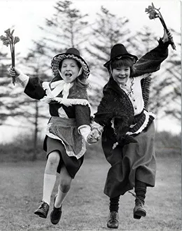 00363 Prints: Welsh Costume - Jumping for joy... Nine yr old Emily Jane Bosworth