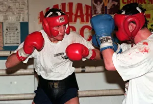 Welterweight boxer Scott Dixon sparring with boxer Gary Jacobs February 1998
