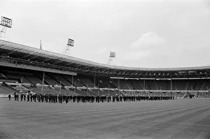 Wembley Stadium rehearsal for opening ceremony of World Cup by schoolboys. 10th July 1966