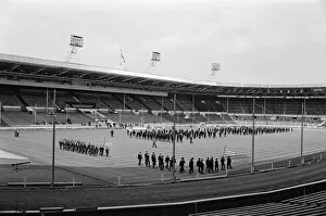 Wembley Stadium rehearsal for opening ceremony of World Cup by schoolboys. 10th July 1966