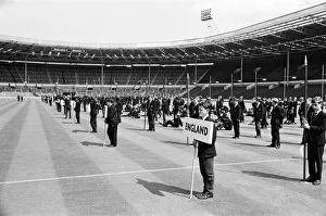 00859 Prints: Wembley Stadium rehearsal for opening ceremony of World Cup by schoolboys. 10th July 1966