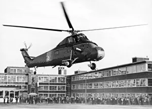 Cleveland Prints: A Wessex helicopter of the Royal flight piloted by Prince Charles lands at Davy Ashmore