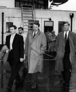 West Brom Prints: West Brom footballer Ray Barlow sets off on a foreign trip with Birmingham City