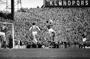 West Bromich Albion v Manchester United-Stepney collects as Astle of Albion flies in