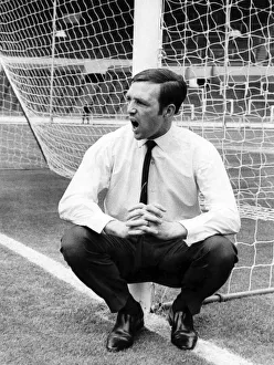 West Bromwich Albion centre forward Jeff Astle test the Wembley pitch before the FA Cup