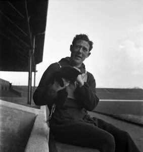 West Bromwich Albion F. C. Jack Vernon Caption with. Jopsy, Kitten mascot