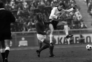 00236 Prints: West Germany v England Football May 1972 Bobby Moore England Football Player