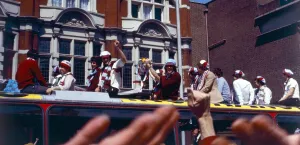 F A Cup Prints: West Ham parade the FA Cup around the Streets of East Lonodn after beating Arsenal 1-0 in