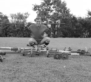 West Ham player Malcolm Allison seen here training with the team at Chigwell whilst