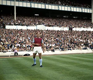 West Ham United footballer Jimmy Greaves at Upton Park before the League Division One