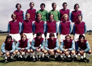 West Ham United pose for a team group photograph They are Back Row left to right