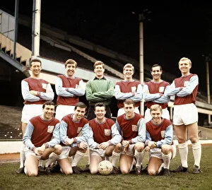 Team Prints: West Ham United pose for a team group photograph at Upton park April 1964