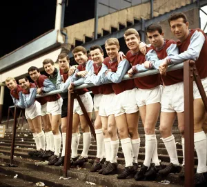West Ham United pose for a team group photograph at Upton park April 1964