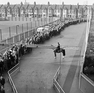 West Ham v. Burnley Cup Tie ticket queue at Upton Park. 27th february 1964