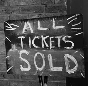 00285 Prints: West Ham v. Burnley Sign showing that the Cup Tie Tickets have all sold out