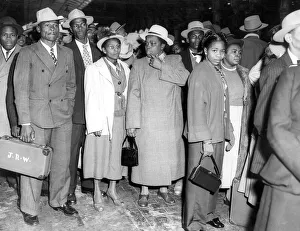 West Indian immigrants arriving at a London Terminal in 1962