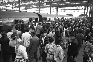 01202 Prints: West Indian immigrants arriving in the United Kingdom on the last day before the new