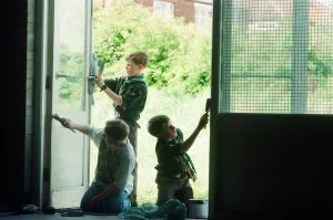 Boy Scouts Prints: West Middlesbrough Scouts at work doing up the old Marchesi Charity Centre