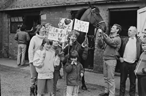 Stables Prints: West Tip seen here on his return to his stables after winning the 1986 Grands National