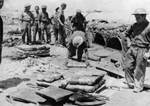 Bread Prints: In the Western Desert, a bakery at work. Fresh bread for Australian troops at Tobruk is