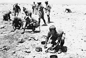 North Africa Prints: Western Desert British troops laying a minefield in one of the forward positions