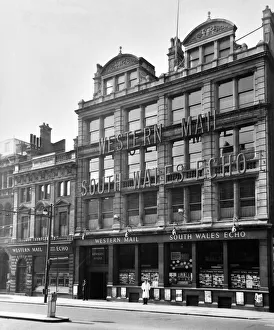 Journalism Prints: Western Mail and South Wales Echo offices on Saint Mary Street, Cardiff, Wales