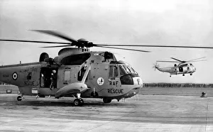 Westland Sea King search and rescue helicopters at RAF Boulmer. 06 / 02 / 1979