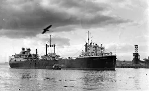 The whaler ship Southern Harvester moored on the River Tyne